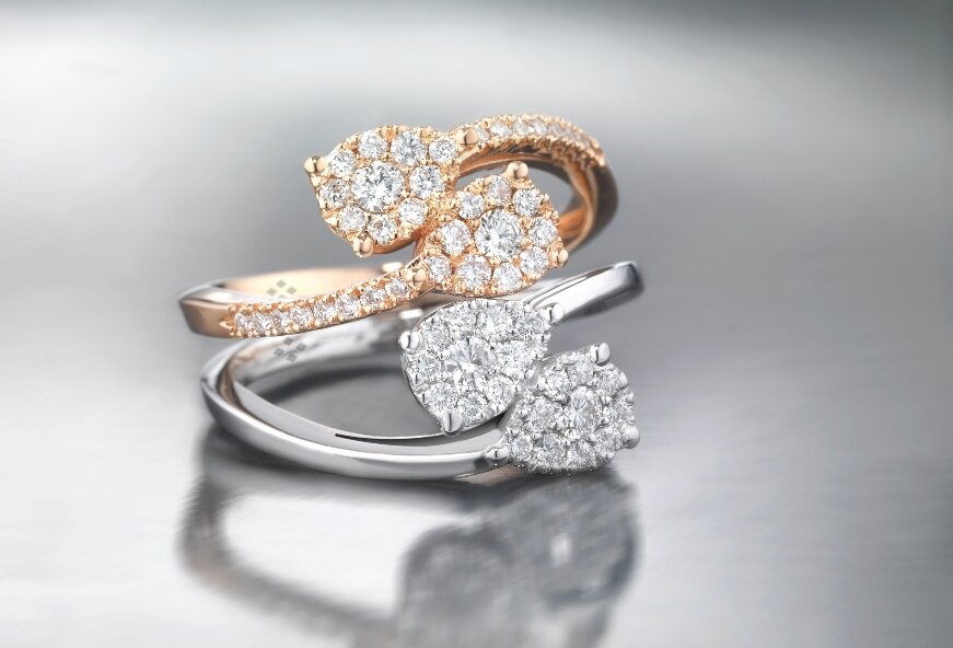 anelli magic goccia collection anelli magic goccia collection oro rosè e oro bianco